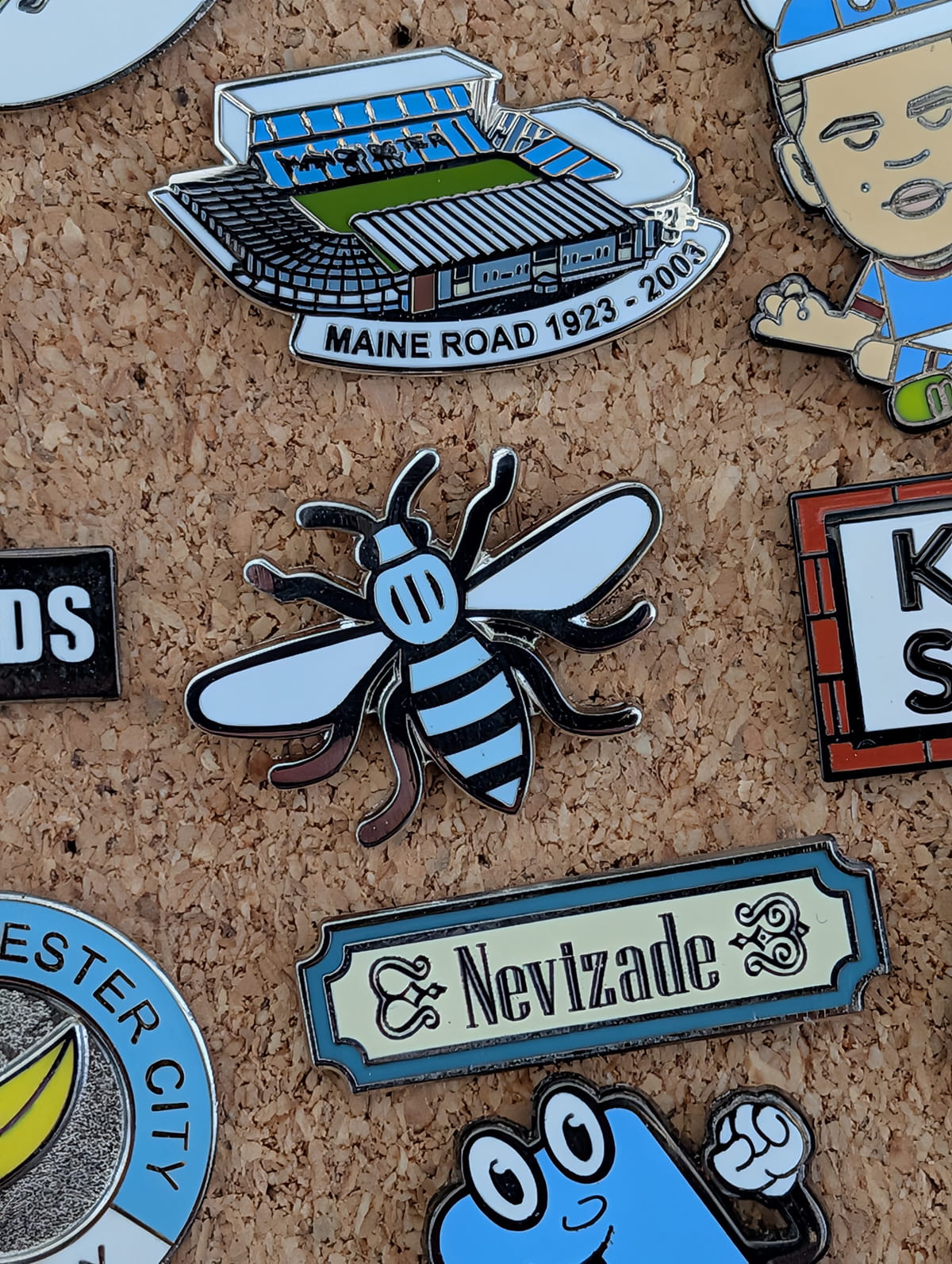 City Blue Bee Pin Badge