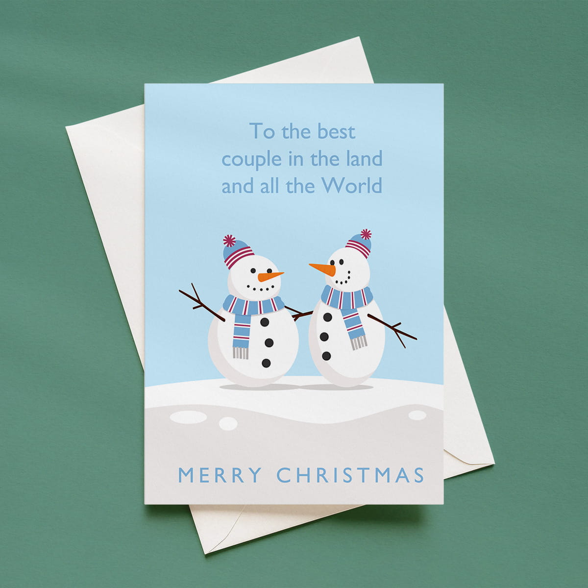 Best Couple Snowman Christmas Card