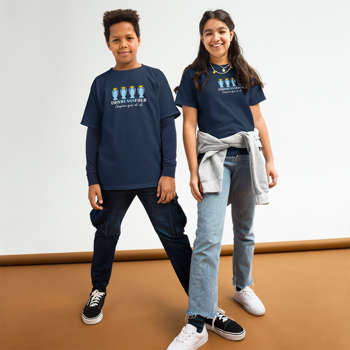 Children's This Means Four Navy T-shirt
