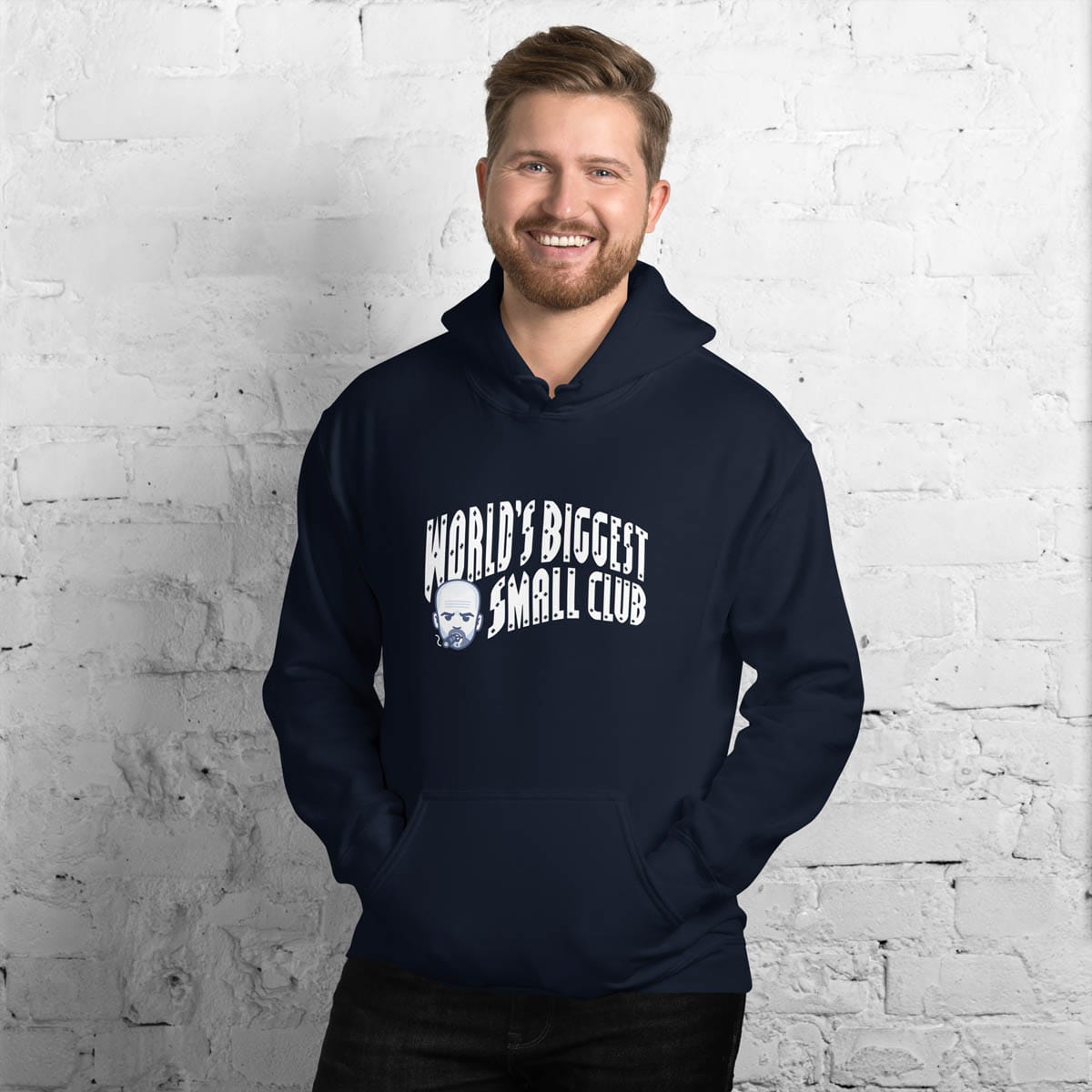 World's Biggest Small Club Navy Hoodie