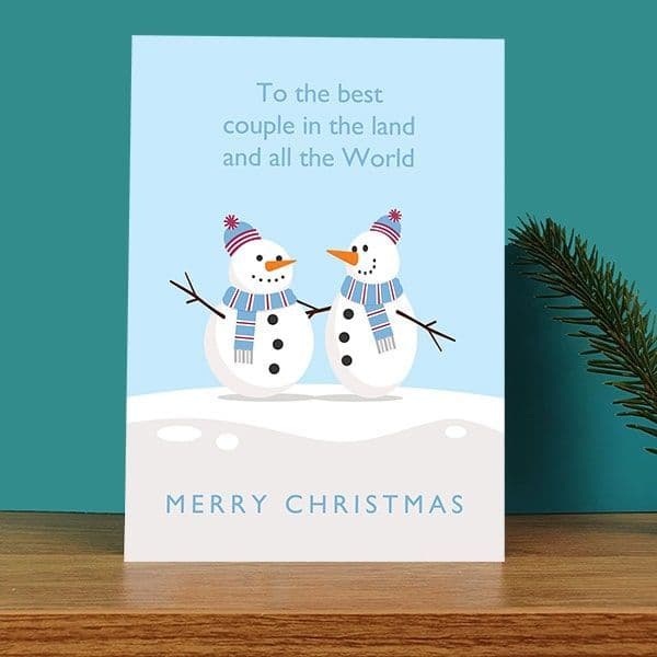 Best Couple Snowman Christmas Card