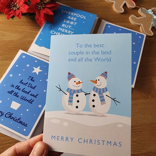 Best Couple Snowman Christmas Card