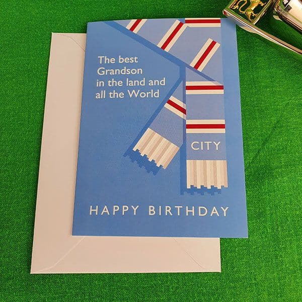 Best Grandson in the Land City Birthday Card