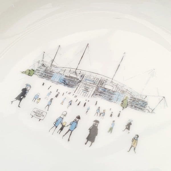 Bone China City of Manchester Stadium Pet Bowl