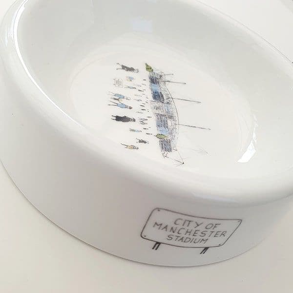 Bone China City of Manchester Stadium Pet Bowl