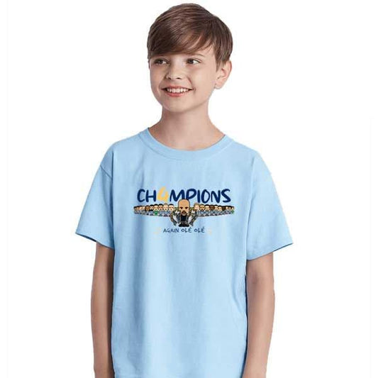 Children's Manchester City Champions Sky Blue T-shirt Now Just £5