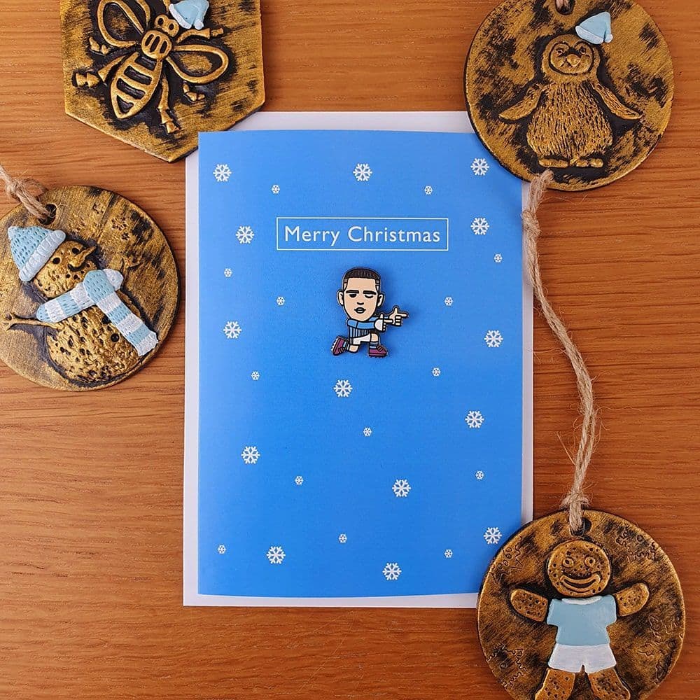 Christmas Card with Pin Badge