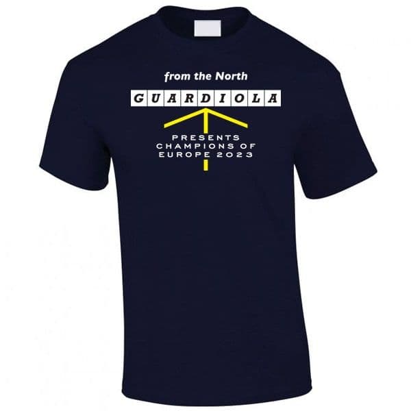 Guardiola Presents The Champions Navy T-shirt
