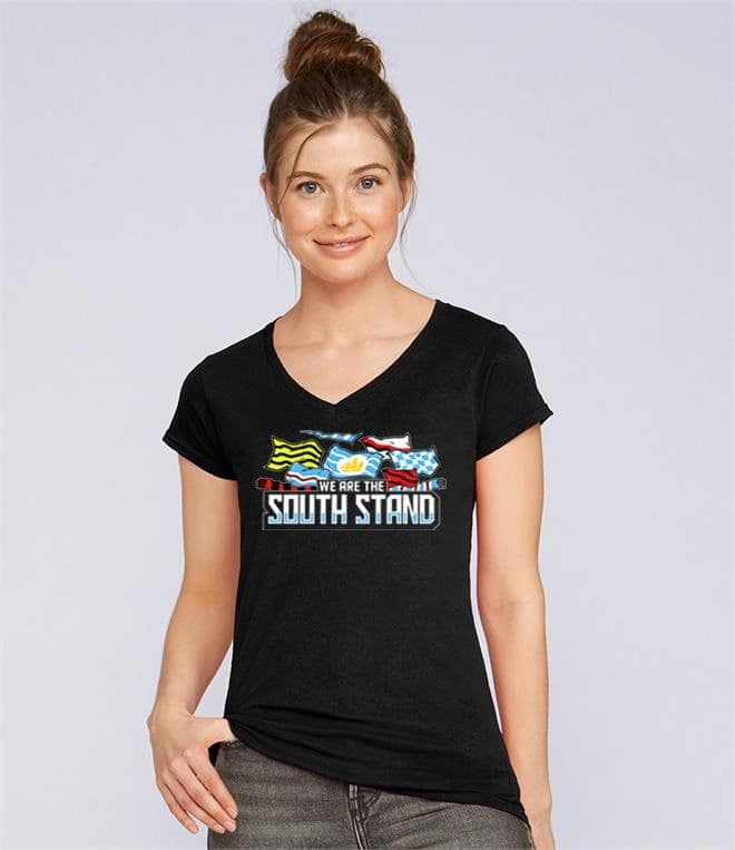 Women's South Stand Flag Black T-shirt