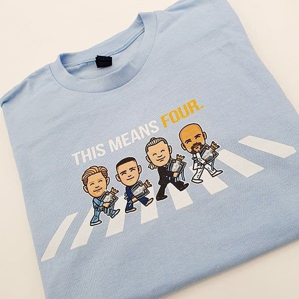 4 In A Row Champions Sky Blue T-shirt