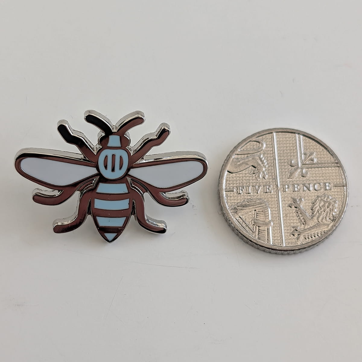 City Blue Bee Pin Badge