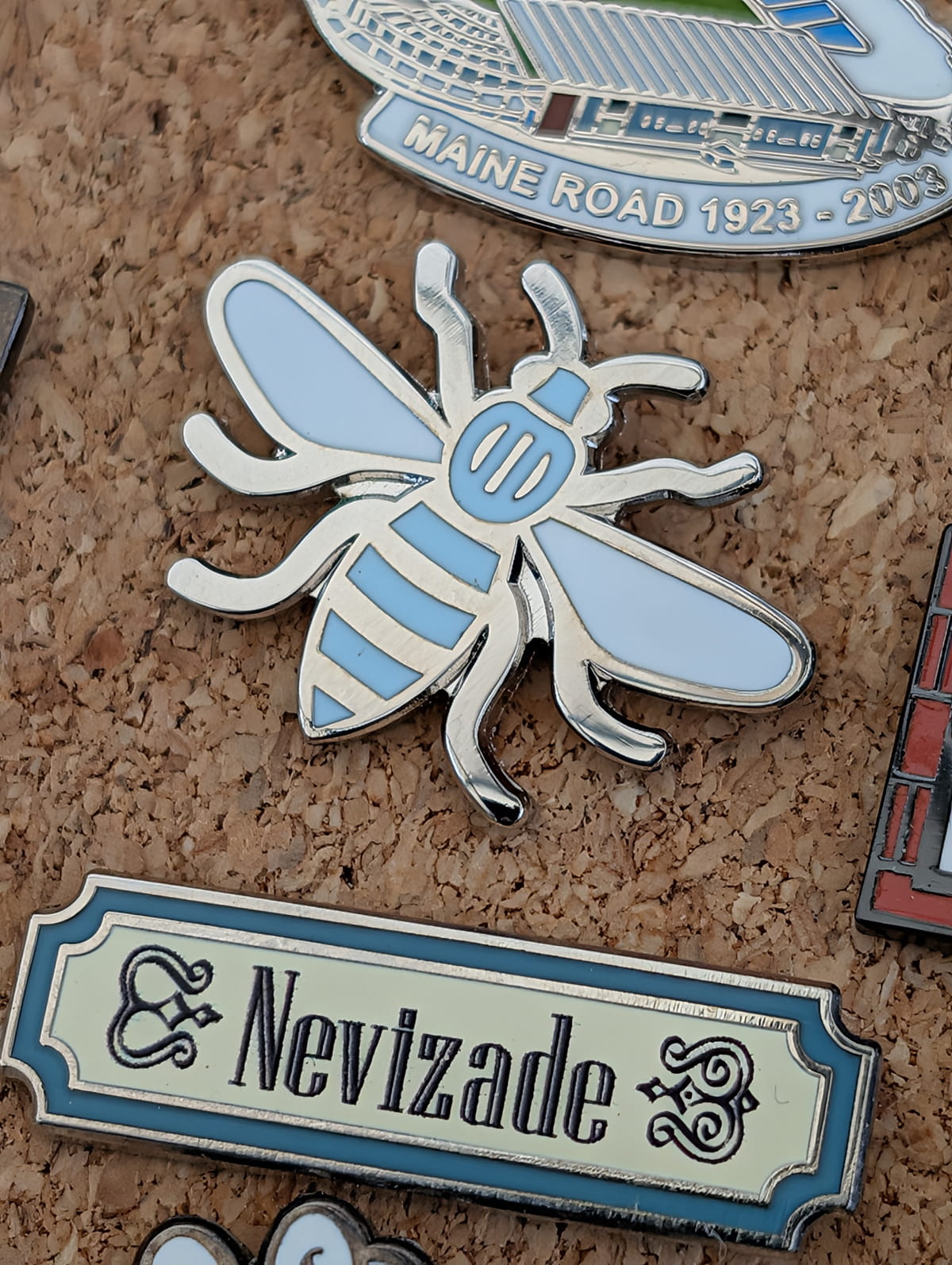 City Blue Bee Pin Badge