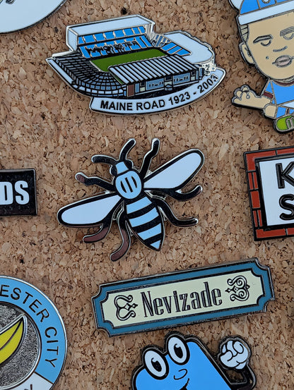 City Blue Bee Pin Badge
