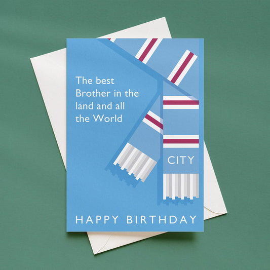 Best brother in the land Manchester City birthday card