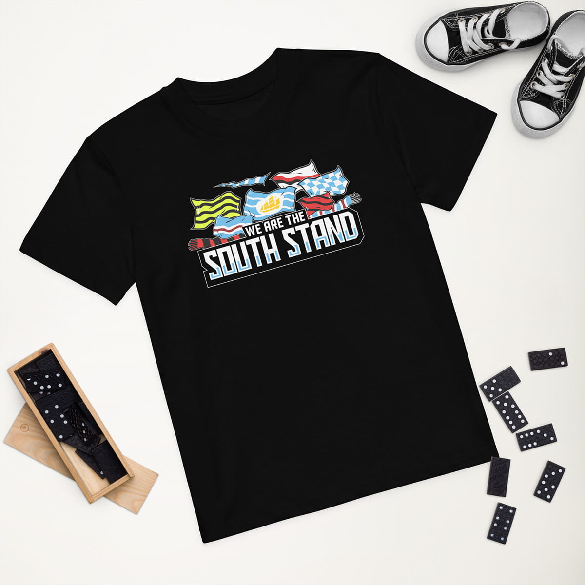 Children's South Stand Flag Black T-shirt