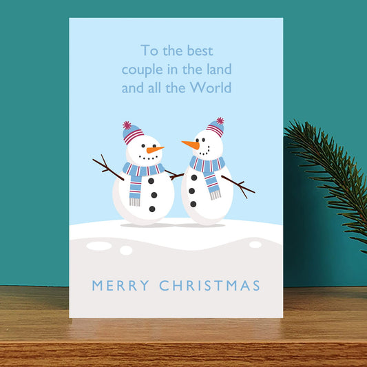 Best Couple Snowman Christmas Card