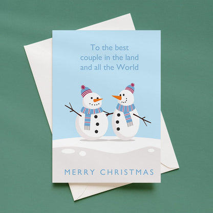 Best Couple Snowman Christmas Card