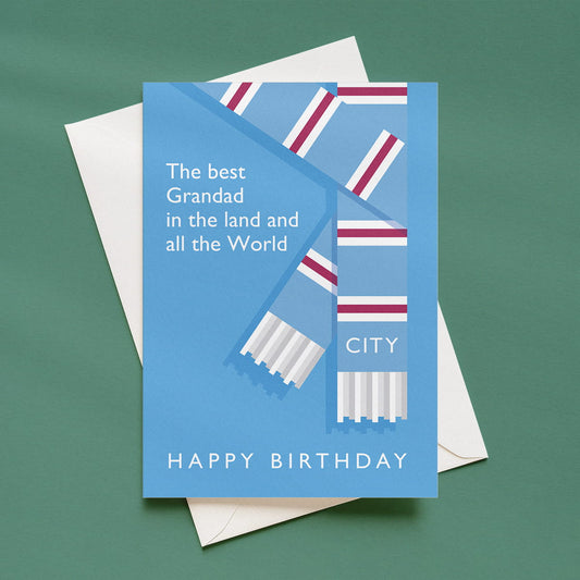 Best Grandad in the land Manchester City birthday card