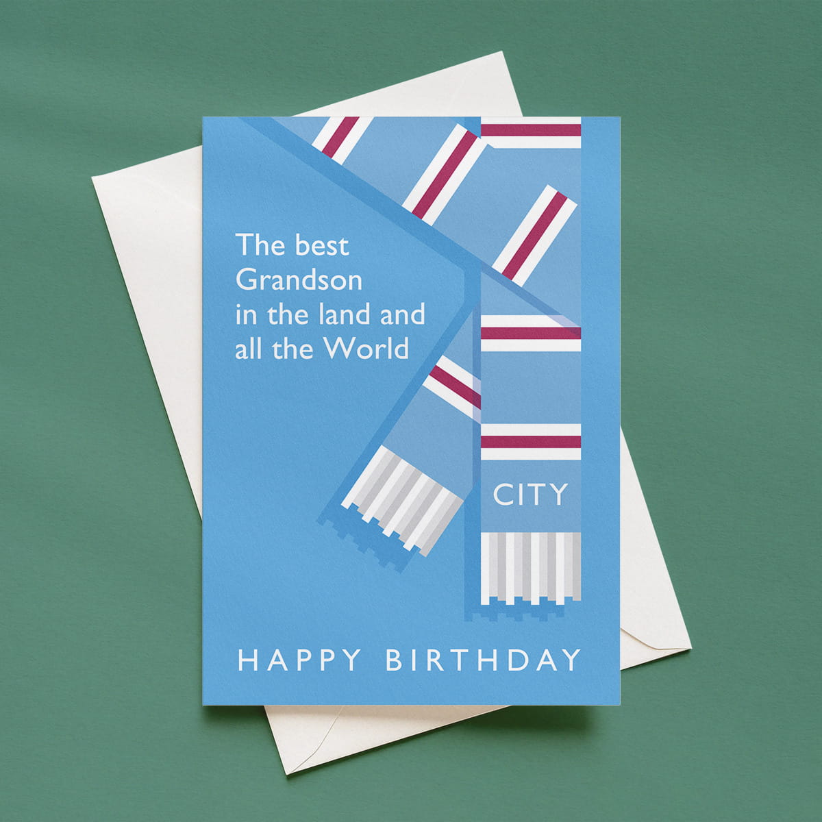 Best Grandson in the land Manchester City birthday card