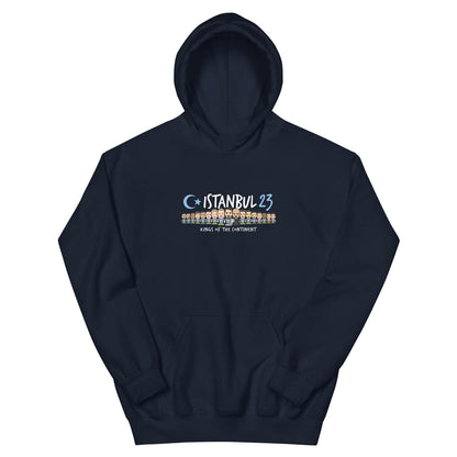 An exclusive navy hoodie celebrating Manchester City's win in Istanbul in 2023. Perfect jumper for Manchester City fans