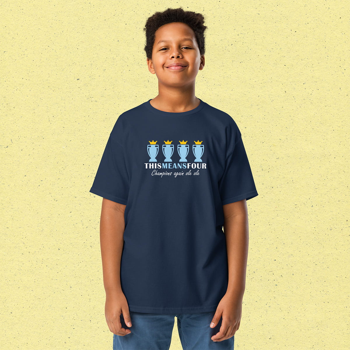Children's This Means Four Navy T-shirt