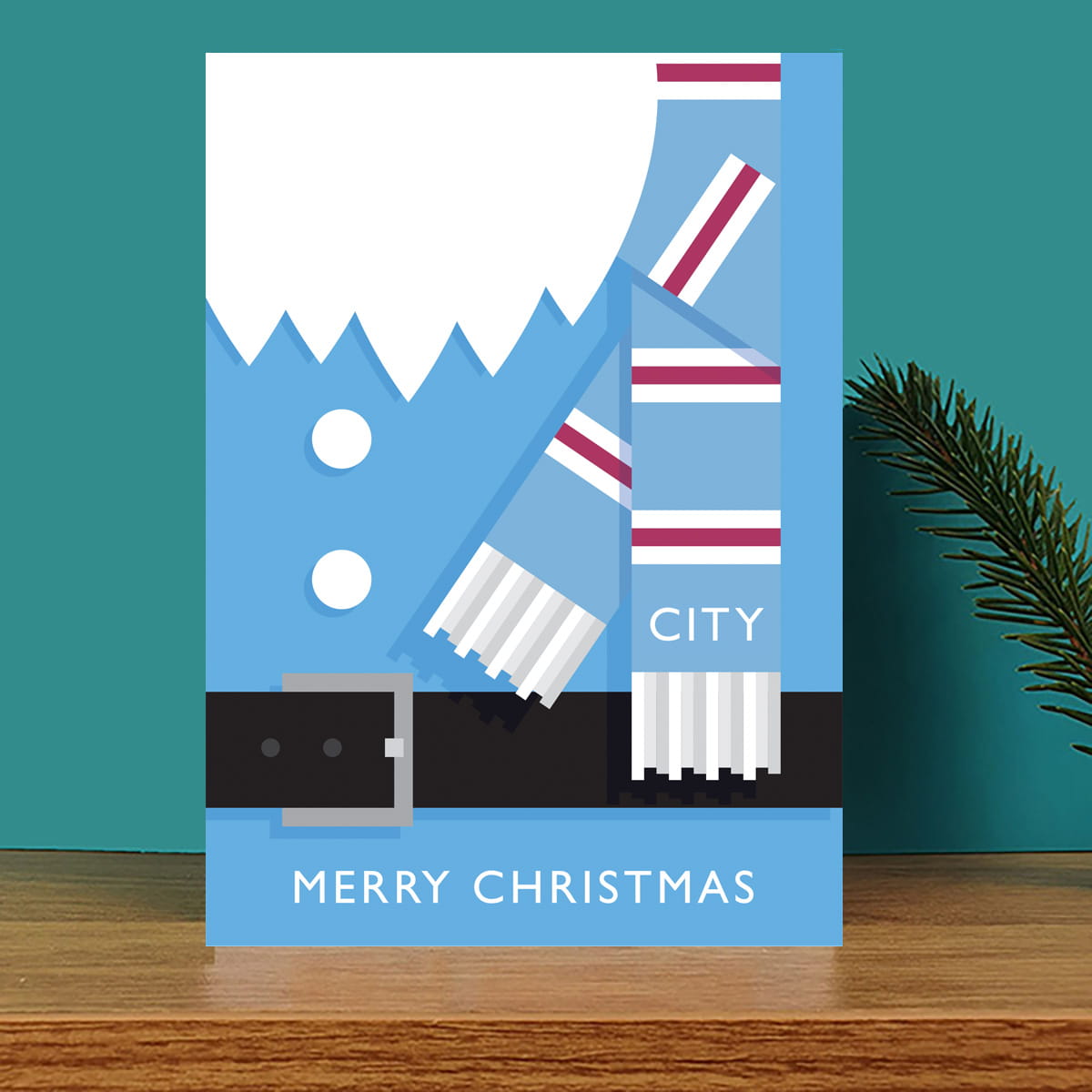 City Santa Suit Christmas Card