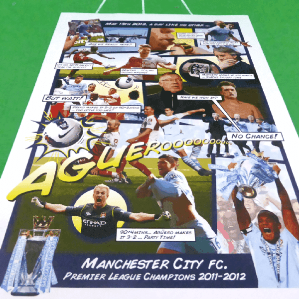 Aguero's 93:20 Goal Comic Strip