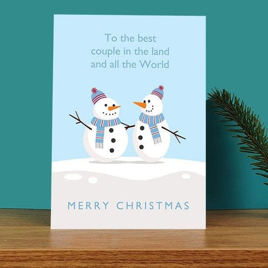 Best Couple Snowman Christmas Card