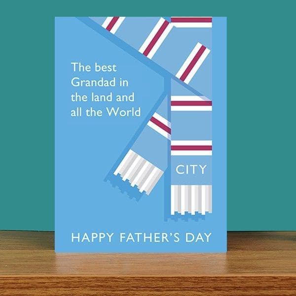 Best Grandad in the Land Manchester City Father's Day Card