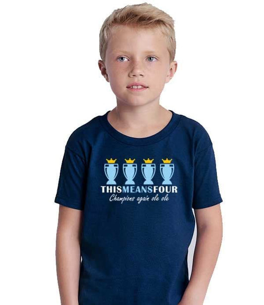 Children's This Means Four Navy T-shirt